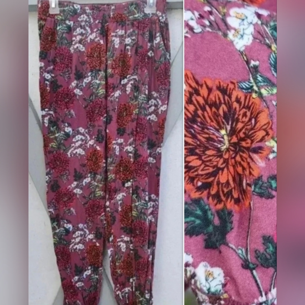 Beach Riot Colorful Floral Jogger Pants Boho Loungewear with Pockets S - Picture 2 of 7